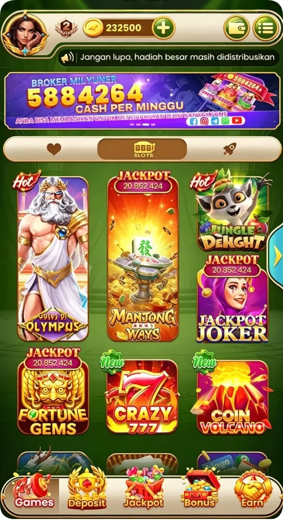 Tampilan utama aplikasi sp212 – Login & Daftar Online 2026